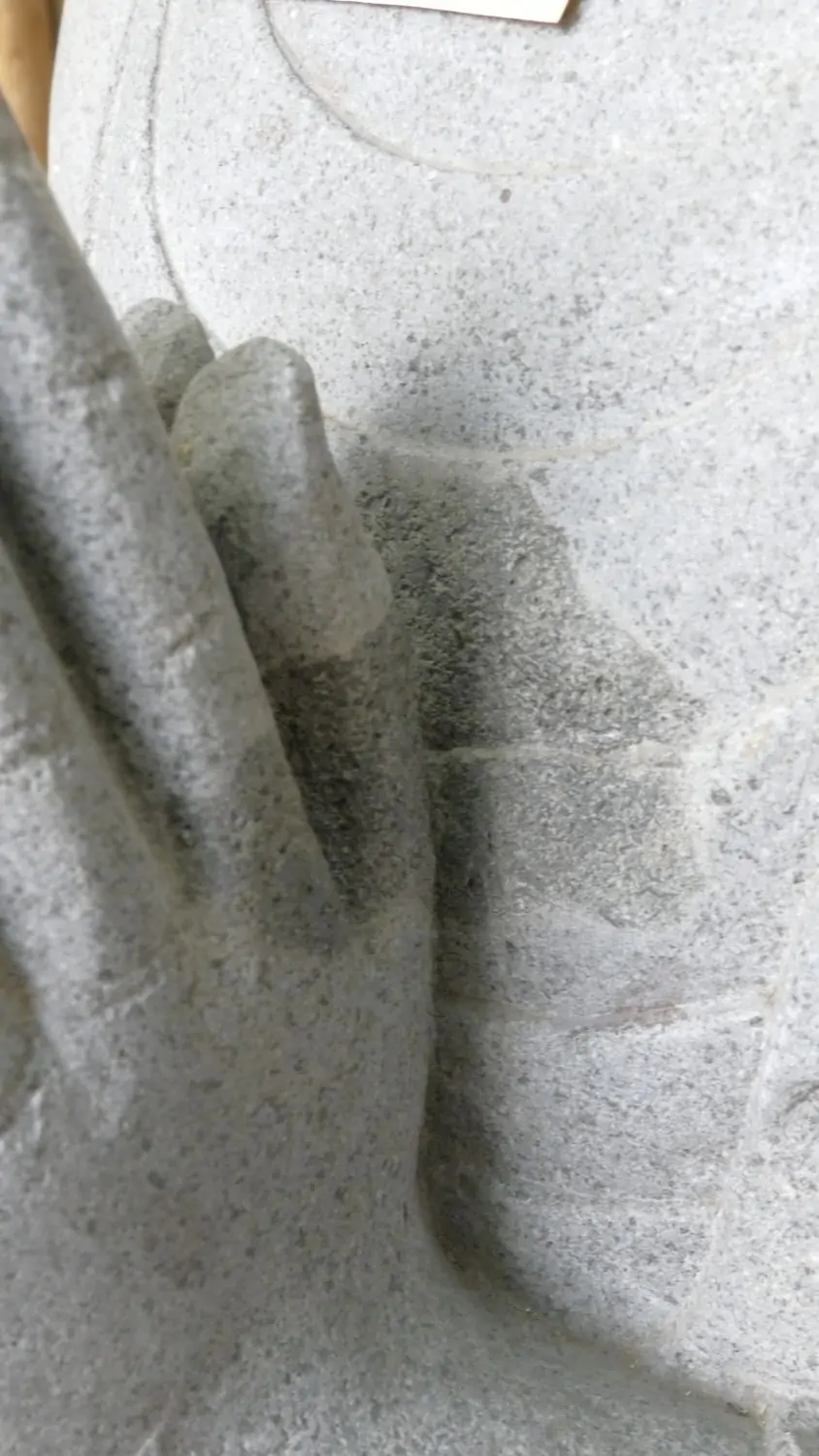  Product image 5 of the product “Standing Buddha made of Riverstone, position Namaskara , H. 150cm. ”